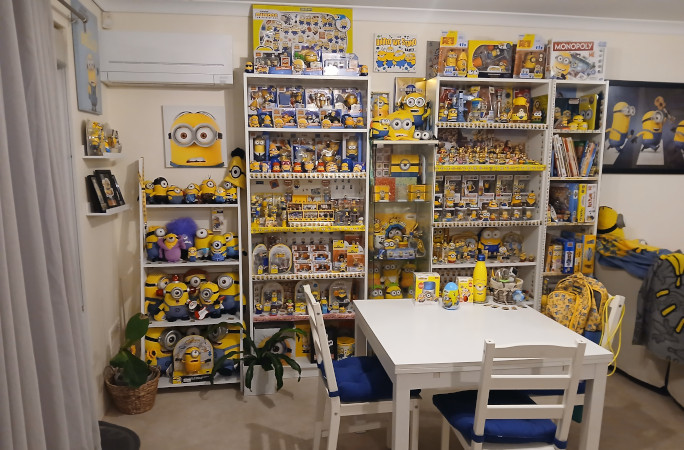 Liesl's minion-covered living room