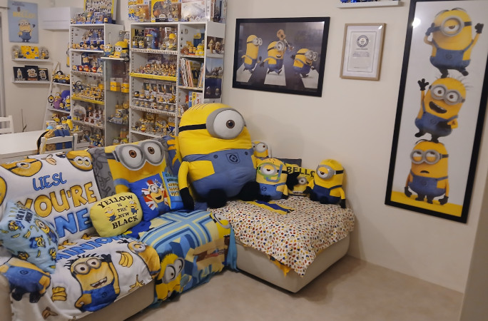 Liesl's minion-covered couch