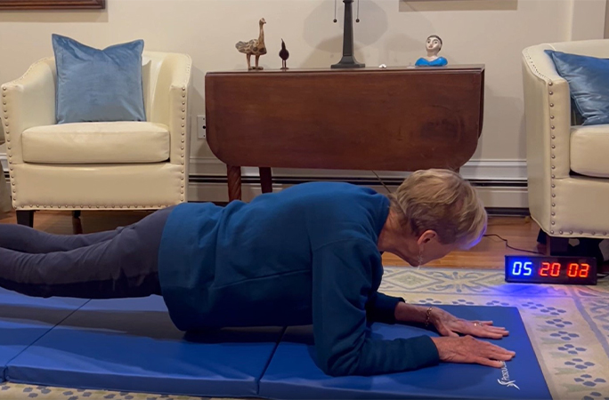 Sarah planking from the side