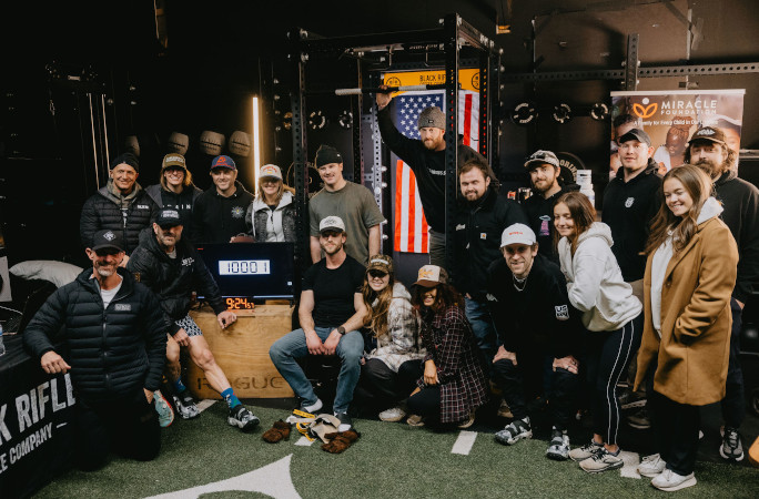 Truett with his friends and family