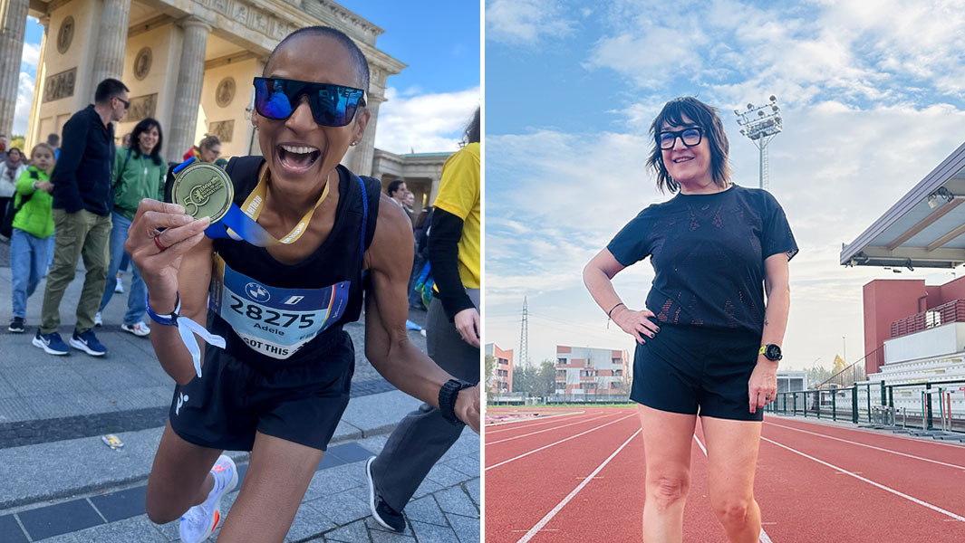 Split header with Adele and Maria Luisa smiling