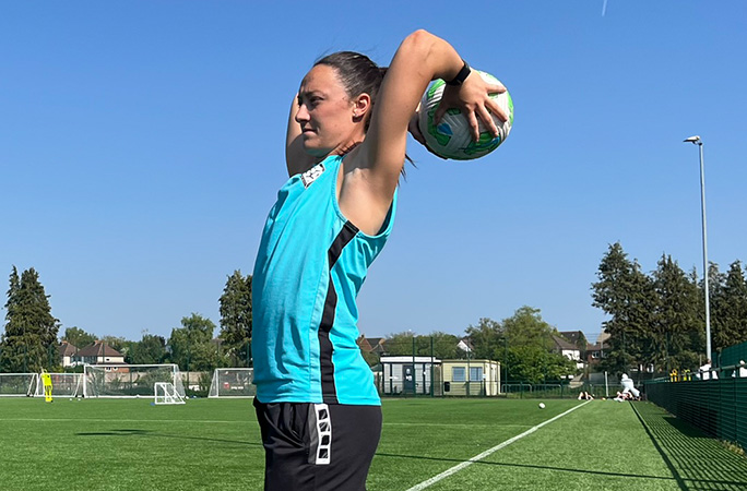 Megan throwing the ball