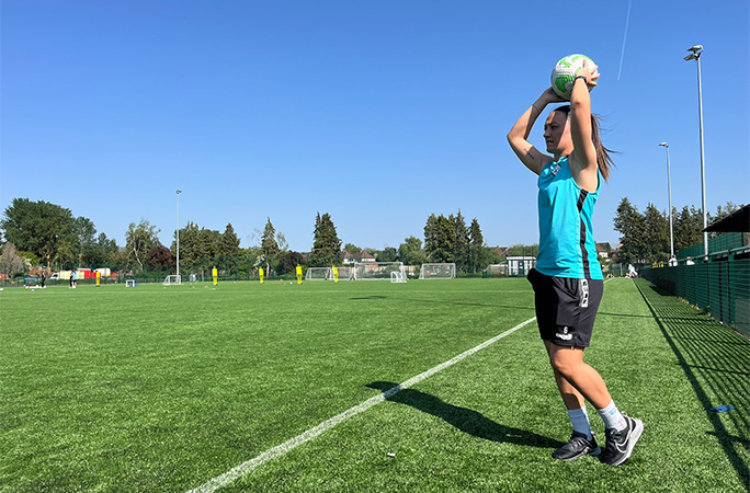 Megan throwing the ball