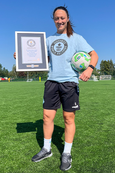 Megan with her certificate