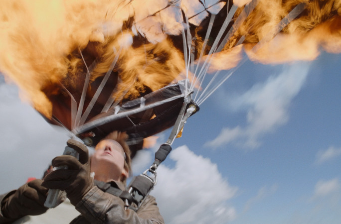 Tom deploying the second firey parachute