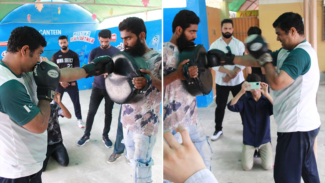 split image of Muhammad performing the most punches in one minute