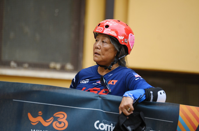 Close-up of Judi's face