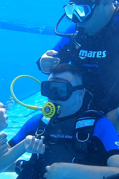 Walaa during his dive