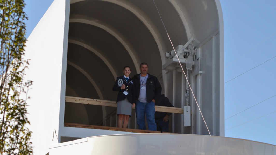 Split image of Jim with GWR Adjudicator in Casey, Illinois