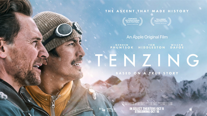 Poster for the movie Tenzing with Tom Hiddleston and Genden Phuntsok