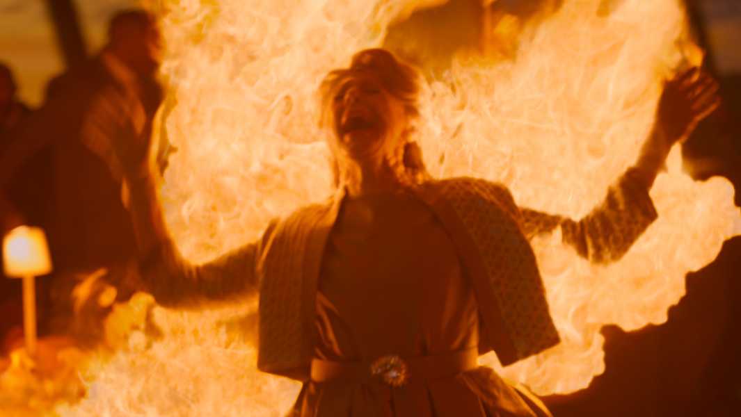 Split header image of Yvette holding her GWR certificate, and Yvette on fire during the set