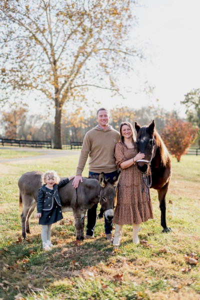 Fancy, Paige, Paige's daughter and husband, with Rosie