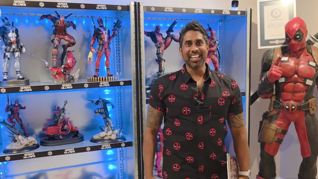 Greg in front of his Deadpool collection
