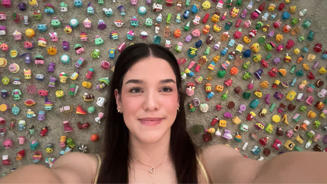 split image of Alexa holding her GWR certificate and some of her collection laid out