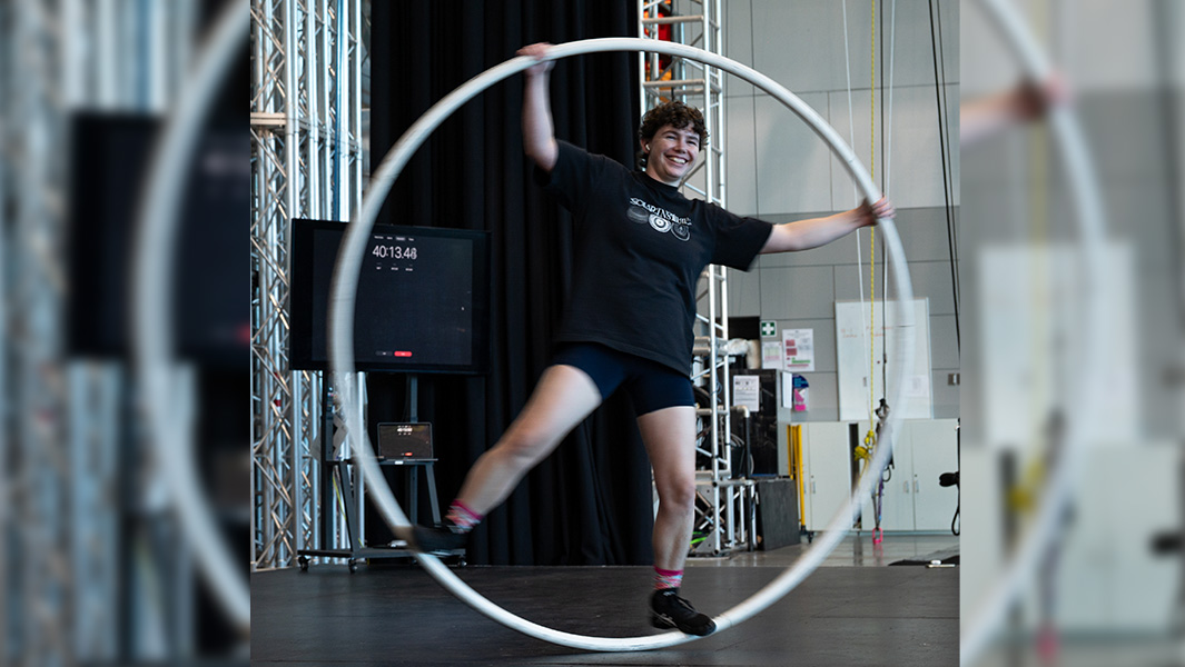 Split image of Sophie and friends