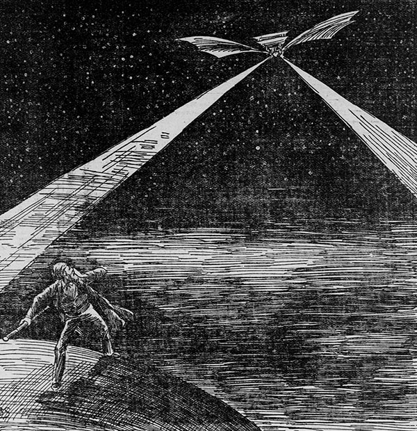 Nineteenth century illustrations of Mystery Airships from Mars, or UFOS