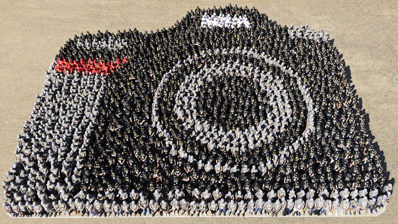 Largest human image of a camera header