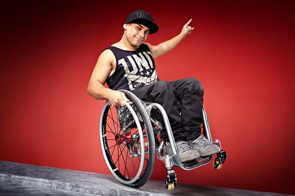 Aaron Fotheringham on wheelchair