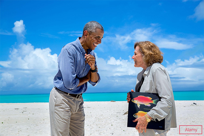 Sylvia Earle with president Obama