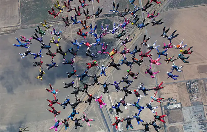 mass participation of skydivers