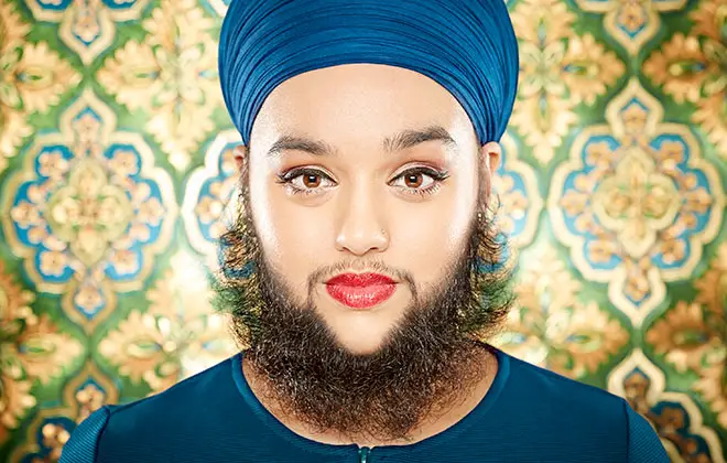 Youngest person with a full beard (female)