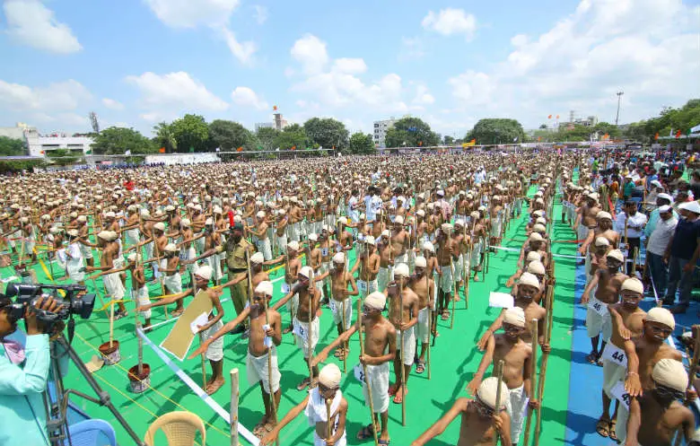 Largest gathering of people dressed as Mohandas Gandhi